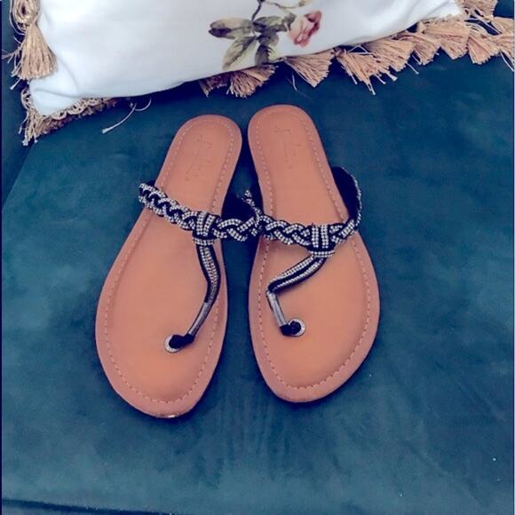 Palms Rhinestone Flip Flop Sandals Shoes 7 - Picture 3 of 7